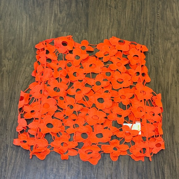 Maeve Orange Floral Cutout Camisole Top - Picture 6 of 13